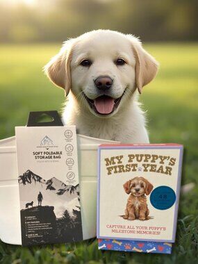 Puppy Foldable Food Bag and Milestone Cards